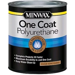 Minwax Fast Drying ONE COAT Polyurethane Protective Clear Semi-Gloss 1 Quart - Picture 1 of 8