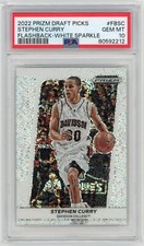 2022 Prizm Draft Picks Stephen Curry #FBSC Flashback White Sparkle PSA 10!