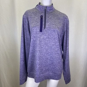 Cutter & Buck Pullover Long Sleeve Sweater 1/4 Zip Up Neck Activewear Med Purple - Picture 1 of 8