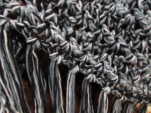 V-stitch Afghan in Country Blue Mix Hand Crocheted Decorative Throw Blanket - Picture 1 of 7