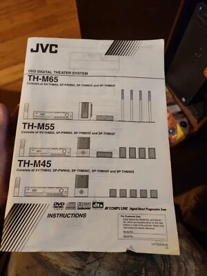 JVC DVD Digital Theater System TH-M65 Owners Manual Only - Image 1 of 4
