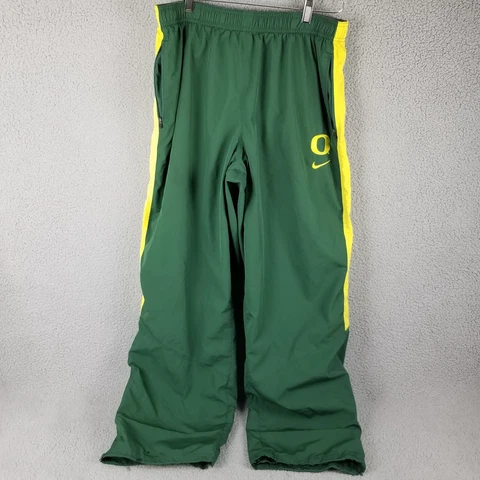 Oregon Ducks Nike Pants Men XXL Green Mesh Lined Storm Fit Ankle Zip Cover