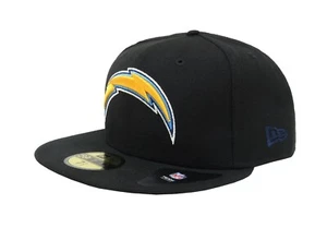 New Era 59Fifty Men Boys Cap Los Angeles Chargers Black Fitted Hat 5950 Sz 6 7/8 - Picture 1 of 5