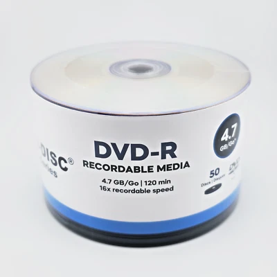 50 Pack ACU-DISC Pro-Series Blank Recordable DVD-R 16x 4.7GB 120 Min Discs