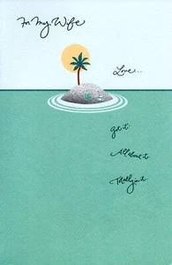 Tarjeta grande de ANIVERSARIO PARA ESPOSA, Beach Island de American Greetings + sobre - Imagen 1 de 4