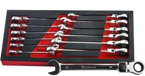Britool Hallmark 8mm - 21mm Flexi Ratcheting Spanner Wrench Set BHFRWSET13 - Picture 1 of 7