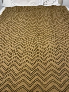 4+ Yds Ralph Lauren FABRIC REMNANT Chevron Brown Cotton VINTAGE 54x172 - Picture 1 of 8