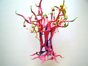 1972 Cartonaria Mexican Paper Mache Arte Folk Scheletro albero - Giorno dei Morti - Foto 1 di 5