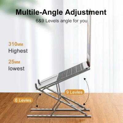 Portable Adjustable Metal Foldable Laptop Stand Holder Mount Notebook Support - Image 1 of 4