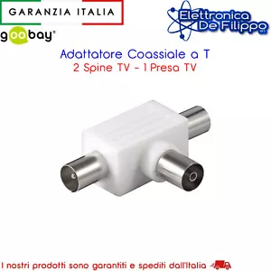 Partitore TV Coassiale 2x Maschio 1x Femmina In Plastica - Foto 1 di 2