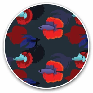 2 x Vinyl Stickers 30cm - Red Siamese Fighting Fish Cool Gift #3275 - Afbeelding 1 van 9