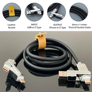 Multi Device 4-in-1 Charging Cable | 120W PD Fast Charge | USB & Type-C LED Tip - Picture 1 of 14