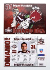 2009-10 KHL Dinamo Riga Jersey Card #EM-1 Edgars Masalskis