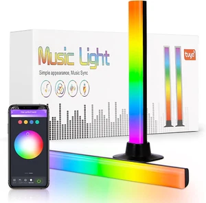 Smart Light Bar RGB Gaming Lamp 2 Piece Lighting Sync with Music, APP Changes 16 - Picture 1 of 12