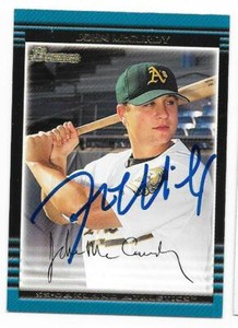 JOHN MCCURDY 2003 BOWMAN AUTOGRAPHED SIGNED # BDP26 OAKLAND A'S