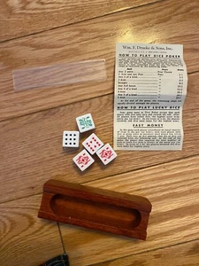 Wm. F. Drueke & Sons, Inc.  5 Dice Lucky Poker Game NEW Wood Case & Instructions - Bild 1 von 11