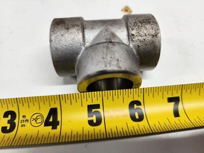3/4" x 3/4" x 3/4" Socket Weld Tee Grade 310H Stainless Steel Class 3000 Pipe - Image 1 of 2