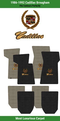 Juego de alfombrillas Lloyd Luxe para '86-92 Brougham con escudo Cadillac 2 dorado con negro sobre dorado C Foto 1 de 4