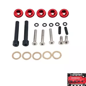 JDM Engine Valve Cover Washer Seal Bolt Nut Kit For Honda Civic D15 D16 Red - Picture 1 of 5