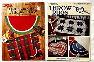 Quick Crochet Throw Rugs Accent Patterns Books Oval Half Circle Heart Floral+++ - Picture 1 of 3