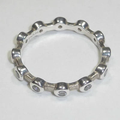 Silpada 925 Sterling Silver Cubic Zirconia Roundabout Stack Ring R2063 Size 8 - Image 1 of 4