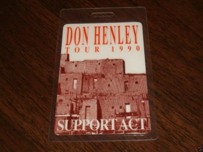 DON HENLEY ORIGINAL LAMINADO BACKSTAGE BOLETO PASS Eagles 1990 SUMMER TOUR EE. UU. Foto 1 de 2