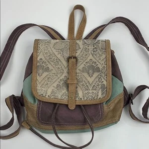 Myra Bag Backpack Vintage Style BOHO Multi-Color Drawstring bucket Canvas NEW - Picture 1 of 14