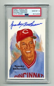 SUPERB SPARKY ANDERSON GEM MINT 10 PSA/DNA SIGNED PEREZ STEELE POST CARD - Picture 1 of 1