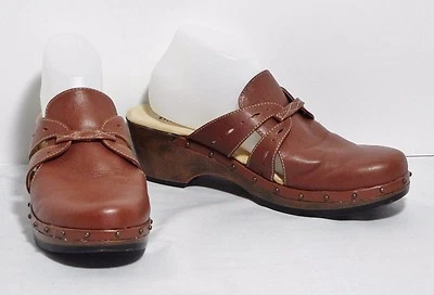 Zapatos zueco de cuero marrón castaño Bass "Hazel" tachuelas de metal para mujer 10 M EE. UU. Foto 1 de 4