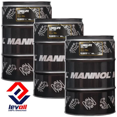 3x60 Liter Mannol Longlife 5W-30 Motoröl VW 504 00 507 00 BMW LL-04 229.51