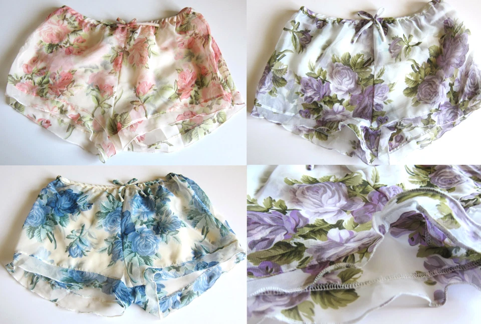 NEW Femina VINTAGE Floral Mesh Semi Sheer Shorts Panties Lingerie SZ S, M, L, XL - Image 1 of 1