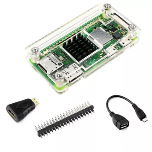 Raspberry Pi Zero 2 W Kit Board Clear Case Heatsink GPIO Pins HDMI - Picture 1 of 7