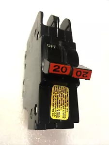 FPE Federal Pacific 20 Amp 2 Pole NC220 Stab-Lok Breaker Mini THIN NC - Picture 1 of 9