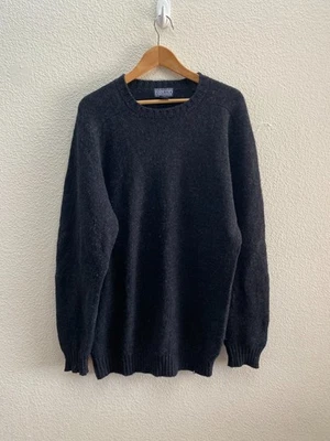 VTG Lands' End Shetland 100% Pure Wool UK Crew Neck Sweater Grandpa Large Tall - Image 1 of 4