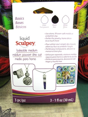 Liquid Sculpey, Basics, 3 pc Set, Bakeable Liquid Polymer Clay, NEW, On Sale now - Image 1 of 4