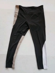 Athleta Leggings Pants Elation Women’s Size Large L Colorblock Black Tan - Picture 1 of 5