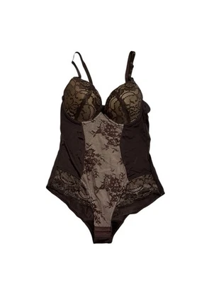 Body Heavenly Shapewear con encaje en color marrón con copas con aros talla L Foto 1 de 4