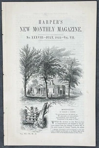 1853 Harpers Magazine 15 Antique Pages of Virginia & Declaration of Independance - Picture 1 of 8