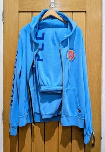 Peloton Aviator Nation Tracksuit Light Blue Hoodie & Joggers Retro Style Size L - Picture 1 of 9