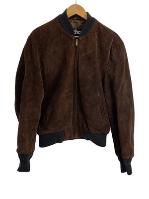 Schott Leather Suede Jacket Blue Size 40 Brown - Image 1 of 4