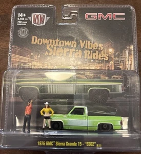 M2 Machines 1976 GMC Sierra Grande 15 SS02 Green Downtown Vibes Diorama New - Picture 1 of 3