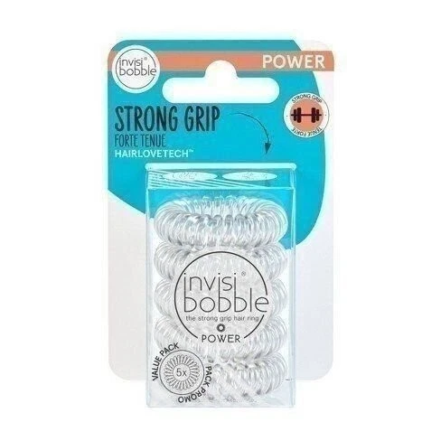 Invisibobble Clear Strong Grip Power Hair Ring 5 Pack - Image 1 of 1
