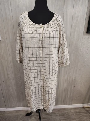Women's Check Pattern Dress Size 2xl Teacher Cottage Boho Feminine Underlined - Image 1 of 4