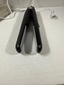 Cordless Hair Straightener and Curler 2 in 1 Ceramic Flat Iron Mini Black - Picture 1 of 8