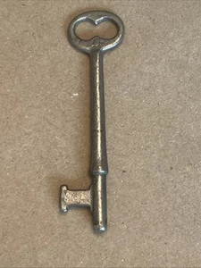 Antique Corbin Mortise Lock Door Skeleton Key 3” . Heart Pierced Bow Top - Picture 1 of 7