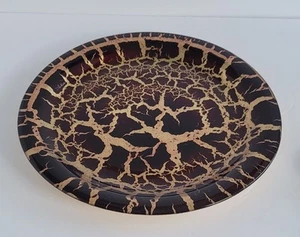 Neiman Marcus Italian 24K Gold Crimson Red Serving Platter - Picture 1 of 4