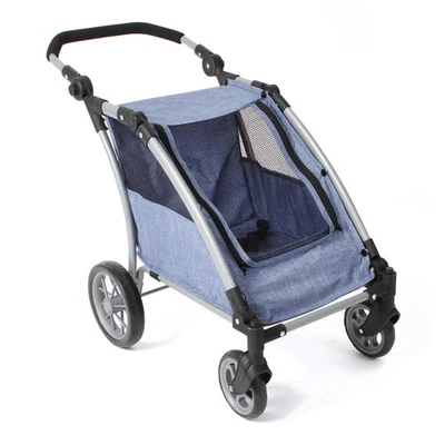 Bayer Chic 2000 Trailer Roadster Puppenbuggy Zwillingswagen Jeans blau - Bild 1 von 4