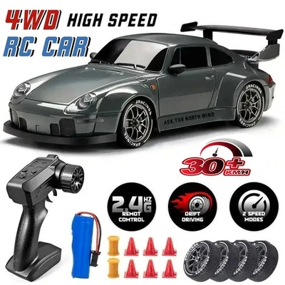 4WD RC Drift Car 1:24 30 km/h High Speed Remote Control Racing Car Toy Xmas Gift - Image 1 of 4