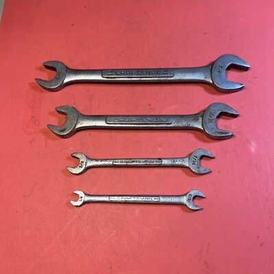 CRAFTSMAN- Lot of 4 Double Open SAE Wrenches (1/4” - 3/4”) -V- Series   USA - Image 1 of 4