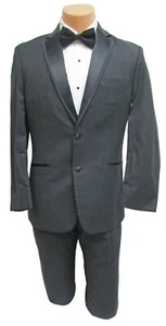 Men's Perry Ellis Grey Tuxedo Jacket with Pants Wedding Groom Prom 48L 38W - Picture 1 of 6